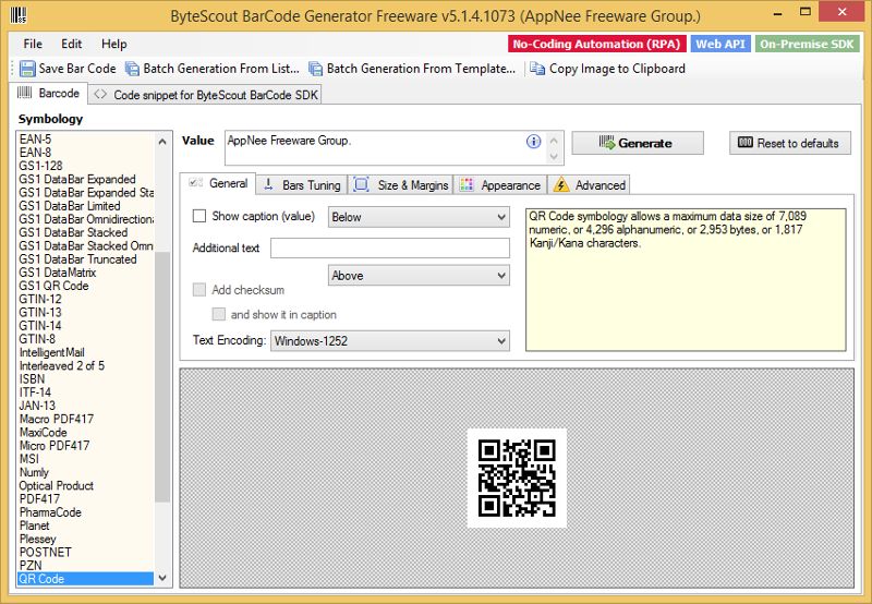 Phần mềm ByteScout BarCode Generator