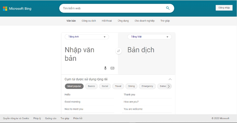 Phần mềm Microsoft Translator