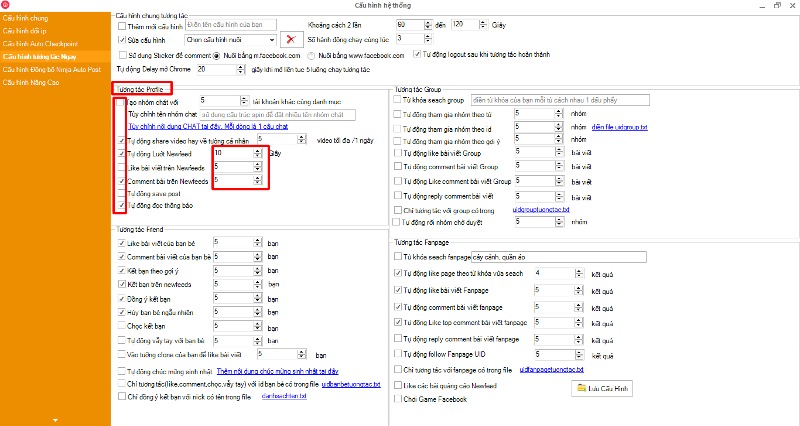 Thiết lập tương tác tự động trên Facebook