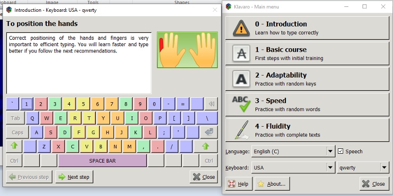 Phần mềm Klavaro Touch Typing Tutor