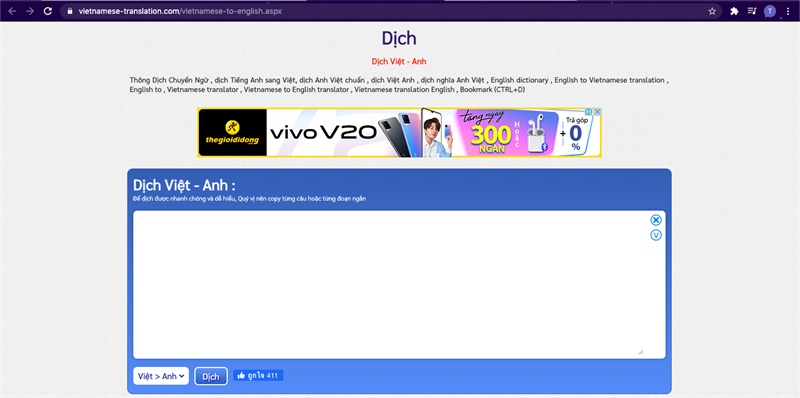 Phần mềm English to Vietnamese Translation
