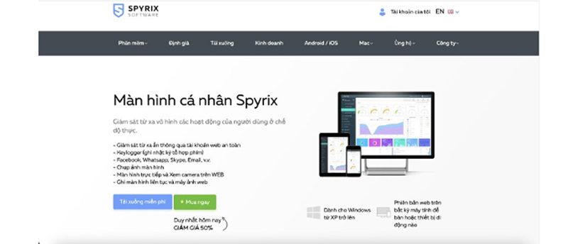 Giám sát con cái hiệu quả với Spyrix Free Keylogger