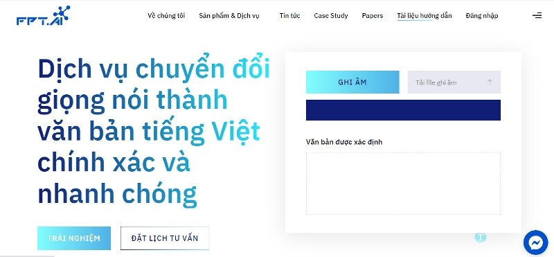 Phần mềm chuyển giọng nói thành văn bản FPT.AI Speech To Text