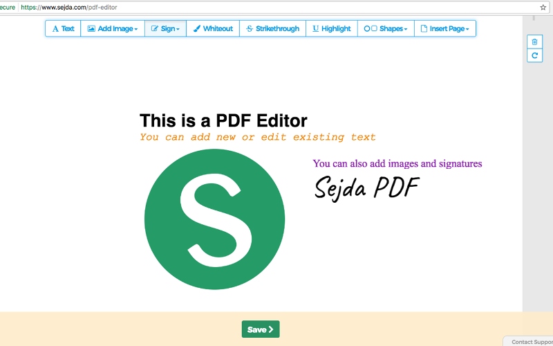 Phần mềm Sejda PDF Editor