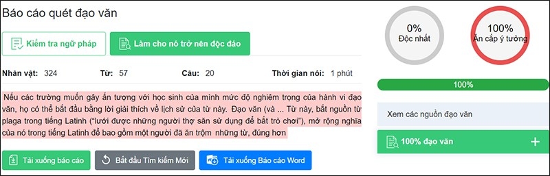 Chức năng của phần mềm kiểm tra đạo văn online