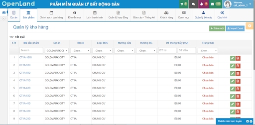 Phần mềm quản lý bất động sản OpenLand