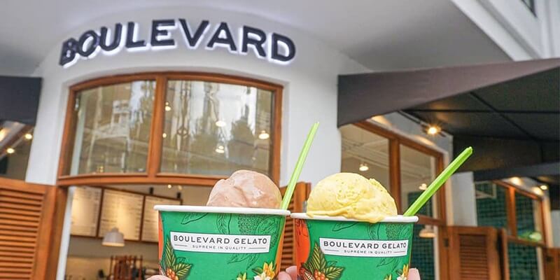 Boulevard Gelato & Coffee nổi tiếng là quán cafe giải nhiệt siêu đỉnh nhờ sở hữu hơn 20 vị kem thơm ngon, béo ngậy