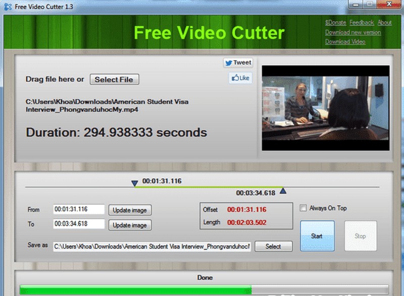 Phần mềm Free Video Cutter