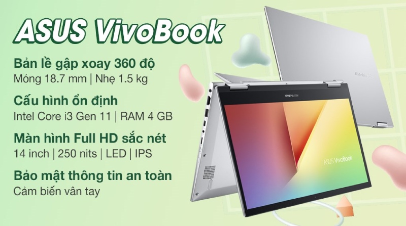 Thiết kế độc đáo, cùng thông số của Asus VivoBook Flip TP470EA