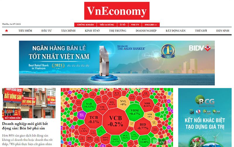 Trang web đầu tư chứng khoán VnEconomy