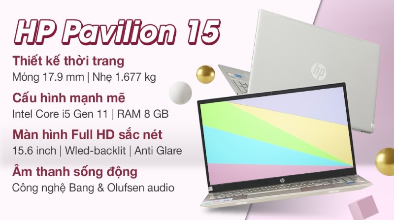 HP Pavilion 15-EG 0506TU có cấu hình mạnh, thiết kế sang trọng và tinh tế