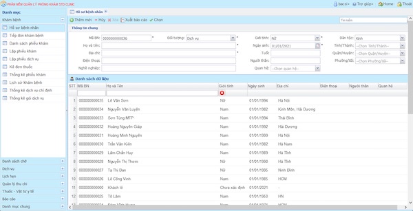 phần mềm quản lý phòng khám STD Clinic tích hợp nhiều tính năng hữu ích