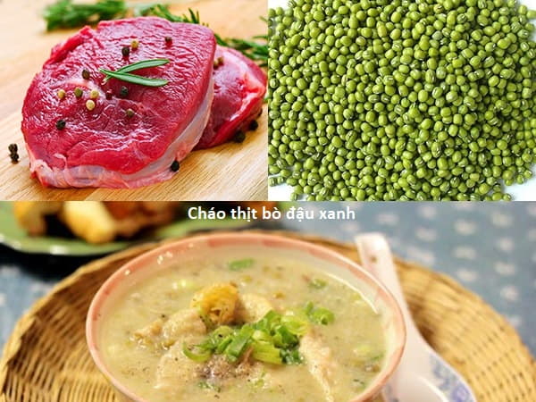 Cháo thịt bò đậu xanh