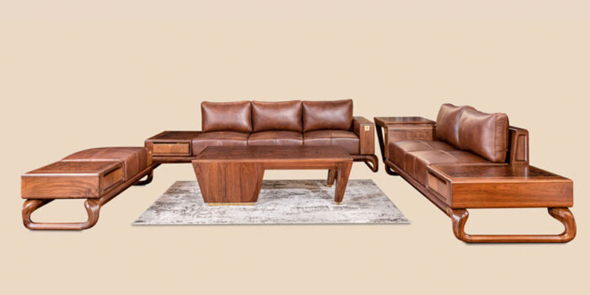 Sofa gỗ óc chó D’Elegant - 32D