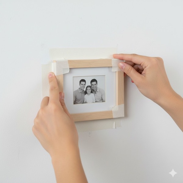 Cách treo khung ảnh bằng băng keo hai mặt siêu dính