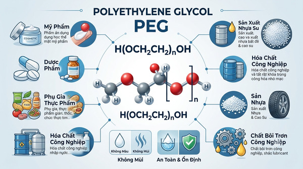Các Loại Polyethylene Glycol (PEG) Phổ Biến Và Ứng Dụng Thực Tế
