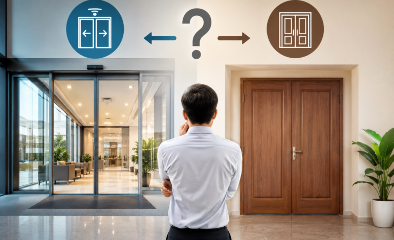 Cửa tự động hay cửa truyền thống: Lựa chọn nào tối ưu chi phí?