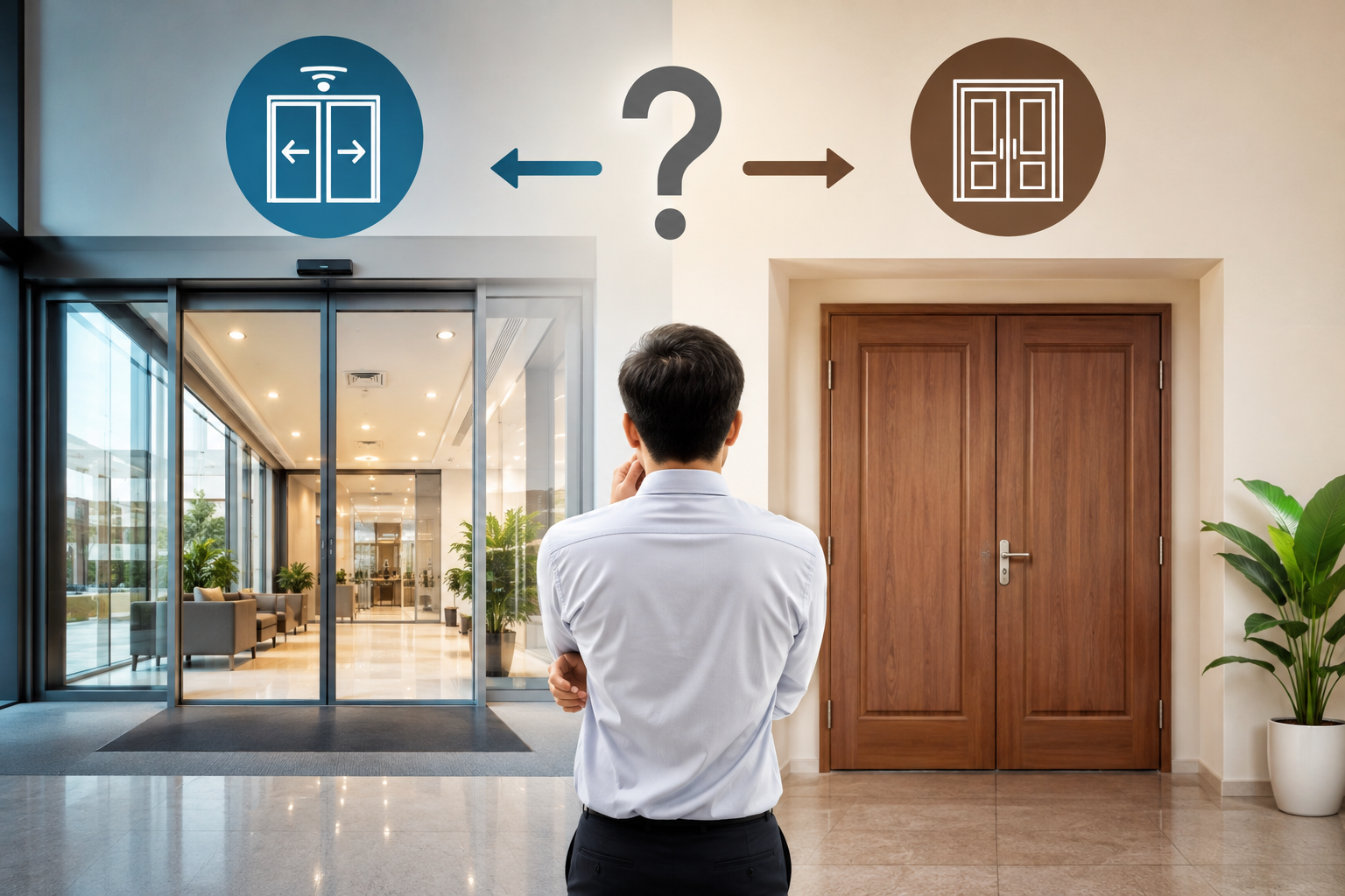 Cửa tự động hay cửa truyền thống: Lựa chọn nào tối ưu chi phí?