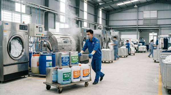 Hóa chất giặt là cho xưởng giặt công nghiệp